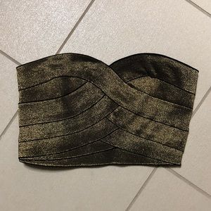 Gold Sparkle & Fade Crop Top